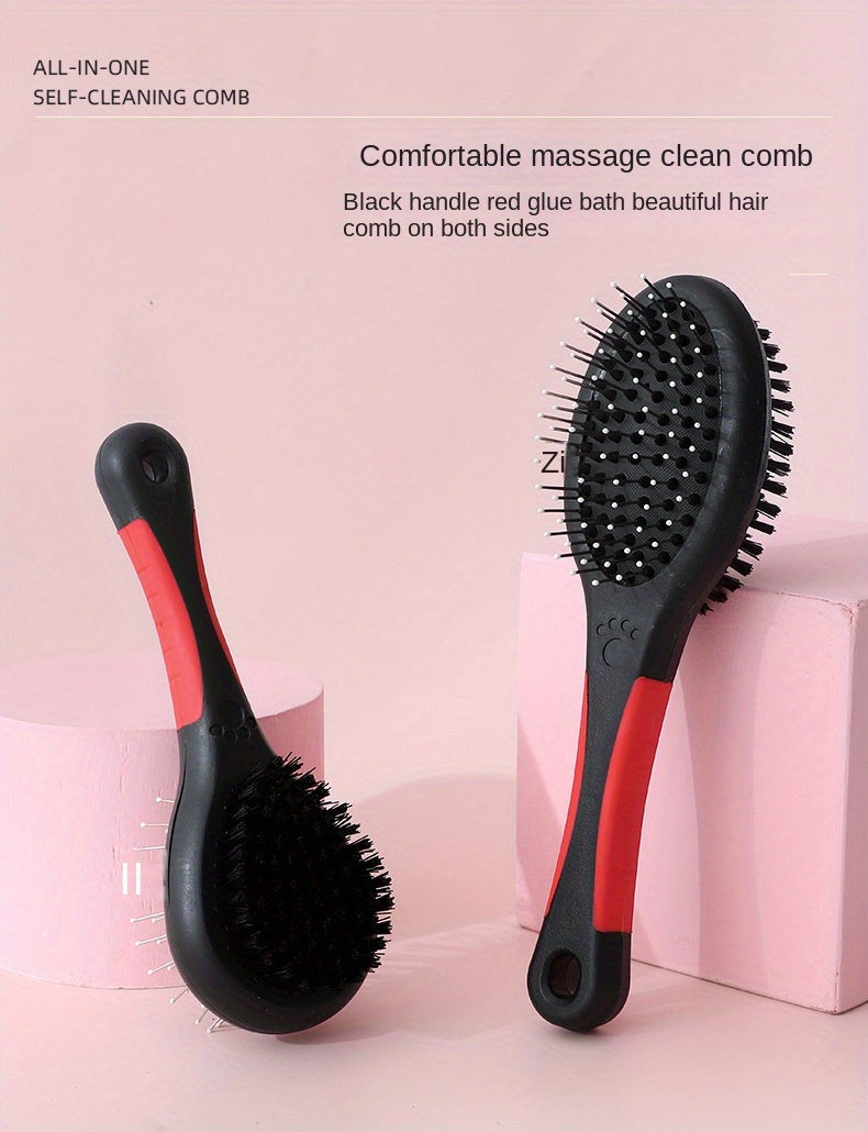 Dog Brush Cat Pet Grooming Comb 2 In 1 Double Sided Pin Cleans For Pets Shedding And Dirt Grooming Tool