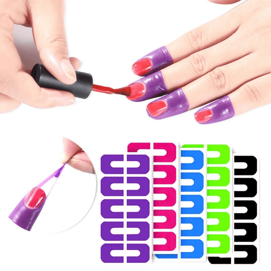 [U-shape Nail Protector] Plastic U-shape Nail Polish Protector | Latex Nail Polish Barrier | Hot Stamping For Anti-overflow Nail Polish