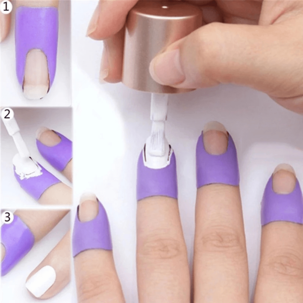 [U-shape Nail Protector] Plastic U-shape Nail Polish Protector | Latex Nail Polish Barrier | Hot Stamping For Anti-overflow Nail Polish