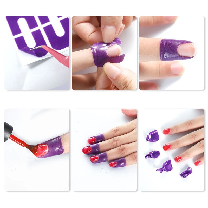 [U-shape Nail Protector] Plastic U-shape Nail Polish Protector | Latex Nail Polish Barrier | Hot Stamping For Anti-overflow Nail Polish