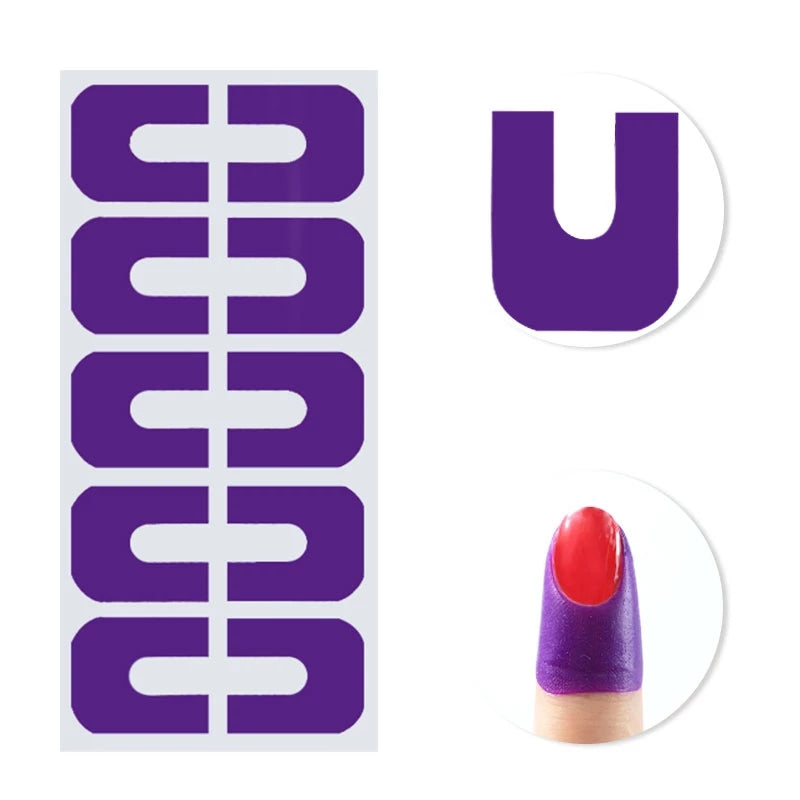 [U-shape Nail Protector] Plastic U-shape Nail Polish Protector | Latex Nail Polish Barrier | Hot Stamping For Anti-overflow Nail Polish