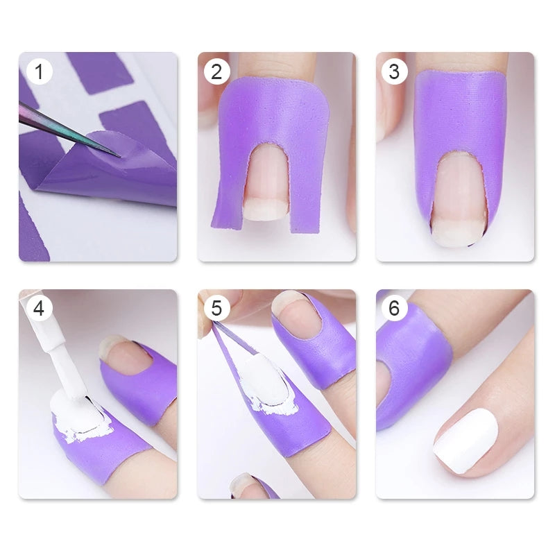 [U-shape Nail Protector] Plastic U-shape Nail Polish Protector | Latex Nail Polish Barrier | Hot Stamping For Anti-overflow Nail Polish