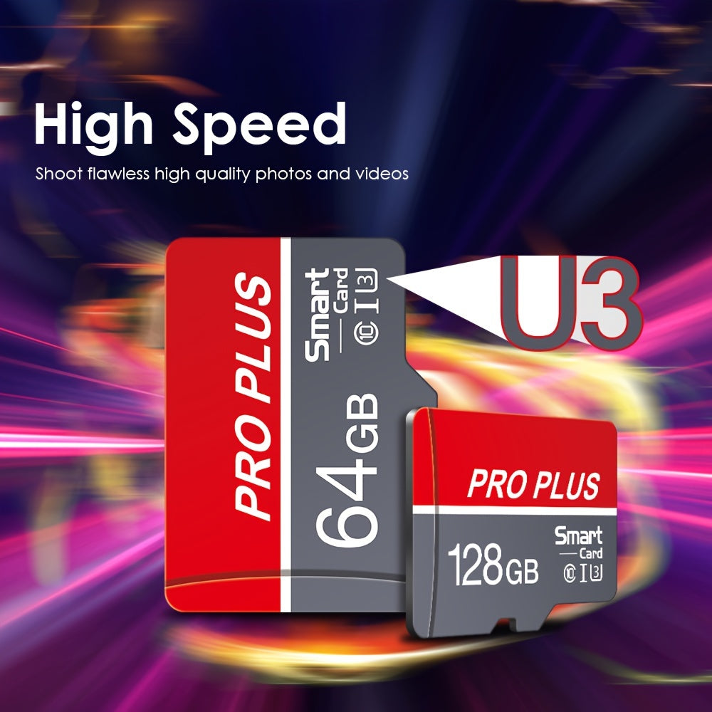 MICRODRIVE High-Speed Class 10 U3 Pro Plus Memory Card - Red & Gray, 4GB to 256GB, Reliable Performance for Smartphones, Tablets & More