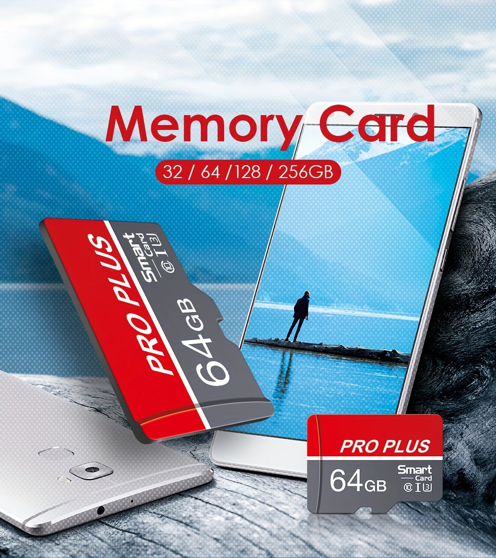 MICRODRIVE High-Speed Class 10 U3 Pro Plus Memory Card - Red & Gray, 4GB to 256GB, Reliable Performance for Smartphones, Tablets & More