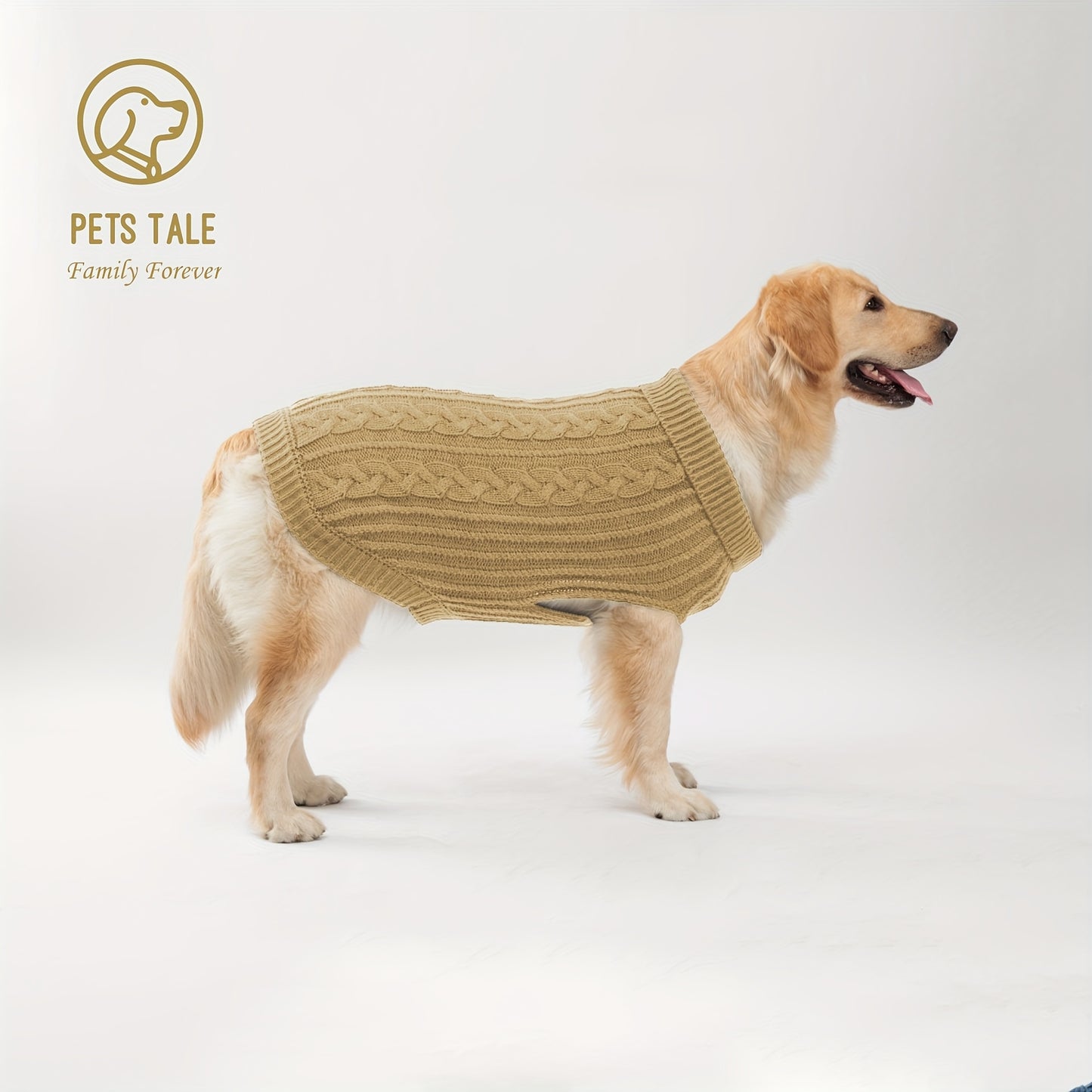 1pc PETS TALE Acrylic Knit Dog Sweater, Pullover Style with Cable Chain Detail, Machine Washable, for Mini, Toy, Small, Medium, Large Breeds, Dog Sweater for Small Dogs