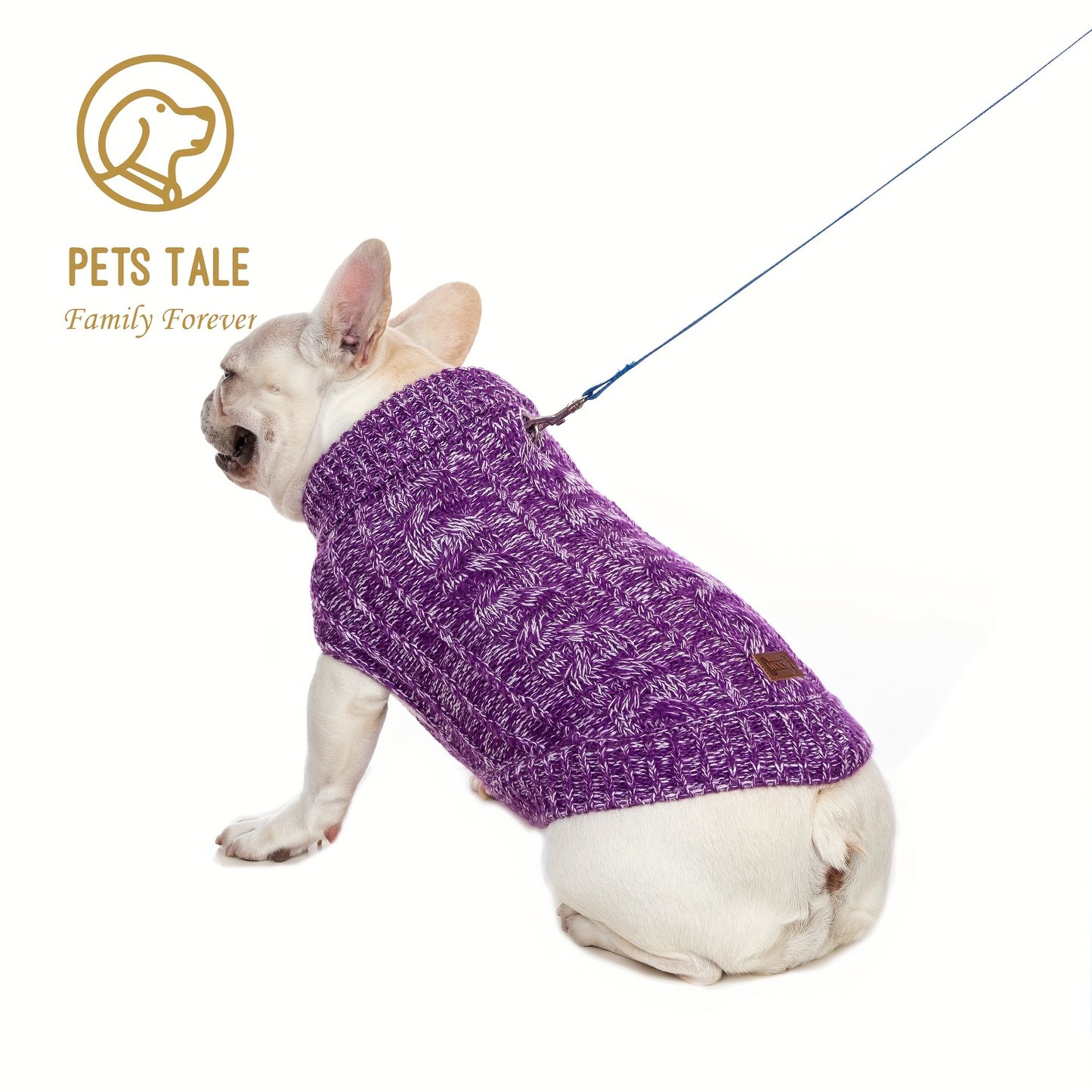 1pc PETS TALE Acrylic Knit Dog Sweater, Pullover Style with Cable Chain Detail, Machine Washable, for Mini, Toy, Small, Medium, Large Breeds, Dog Sweater for Small Dogs