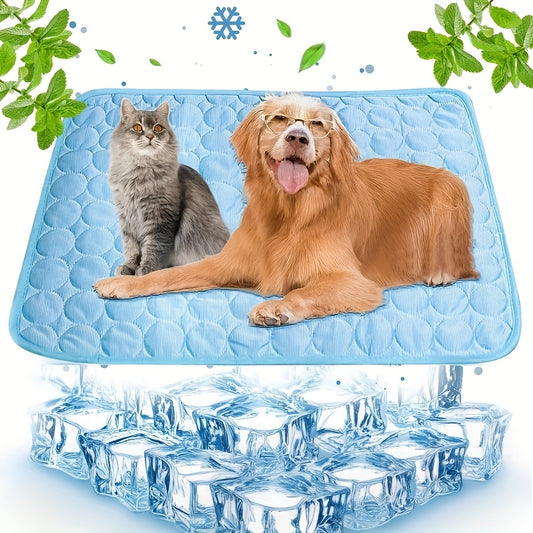 5-Color Cooling Mat for Dogs & Cats - Self-Cooling, Recyclable Nylon Pad for Summer Comfort, 39.4" x 27.6", Ideal for Small to Large Breeds, Keeps Pets Cool & Relaxed in Hot Weather, Indoor Pet Comfort | Quilted Surface Mat |
