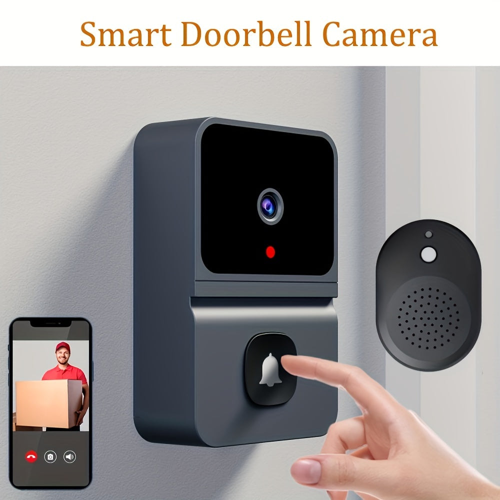 [Smart WiFi Doorbell] 1pc Smart WiFi Doorbell Camera with 2-Way Audio, Night Vision, USB Rechargeable | Wireless Security Camera, App Control, 2.4G WiFi, Compact Design for Home Security & Front Door Monitoring