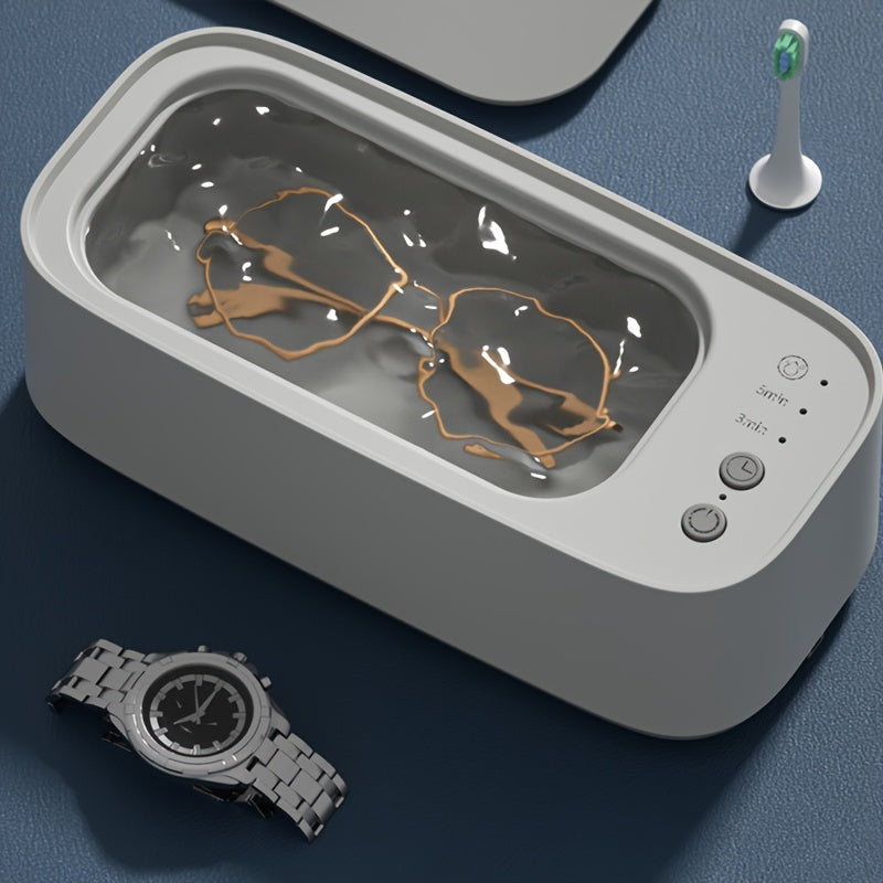 [45KHZ Jewelry Washer] 45KHZ Professional Jewelry Washer - 12OZ Water Tank for Glasses, Watches, Earrings, Rings, Necklaces, Razors, Contact Lens - Effortless Home Use, Winter Christmas Gifts