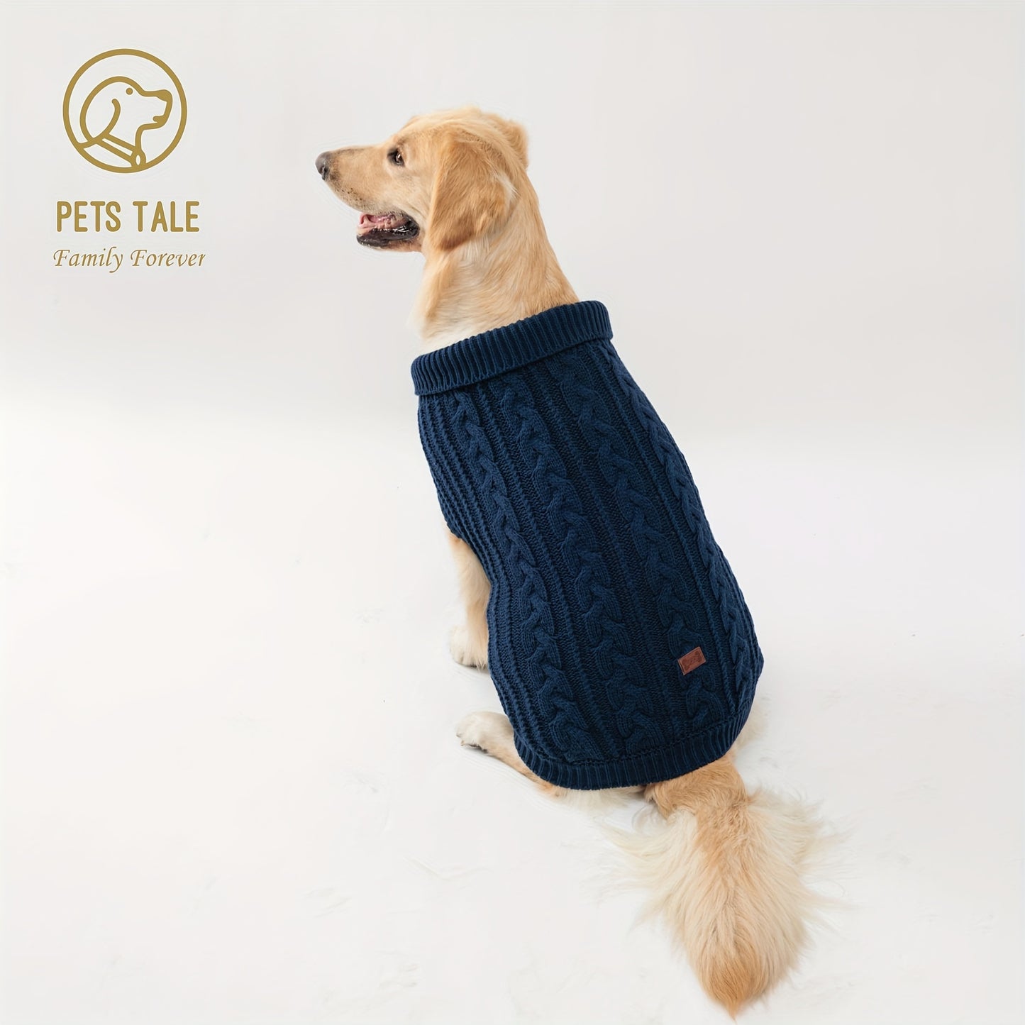 1pc PETS TALE Acrylic Knit Dog Sweater, Pullover Style with Cable Chain Detail, Machine Washable, for Mini, Toy, Small, Medium, Large Breeds, Dog Sweater for Small Dogs