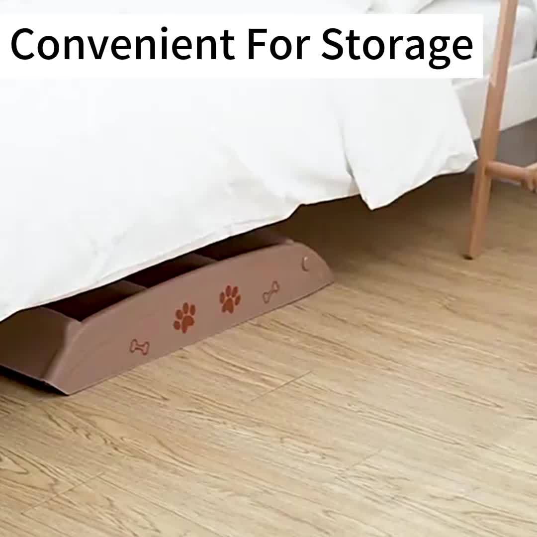 [Load 65kg 4-Step Pet Stairs] 1pc Pet Stairs for Dogs & Cats, 4-Step Foldable Ramp with Anti-Slip Mat, Durable Plastic Ladder for Easy Access to Beds & Sofas, Suitable for Small & Large Pets, Load up to 65kg