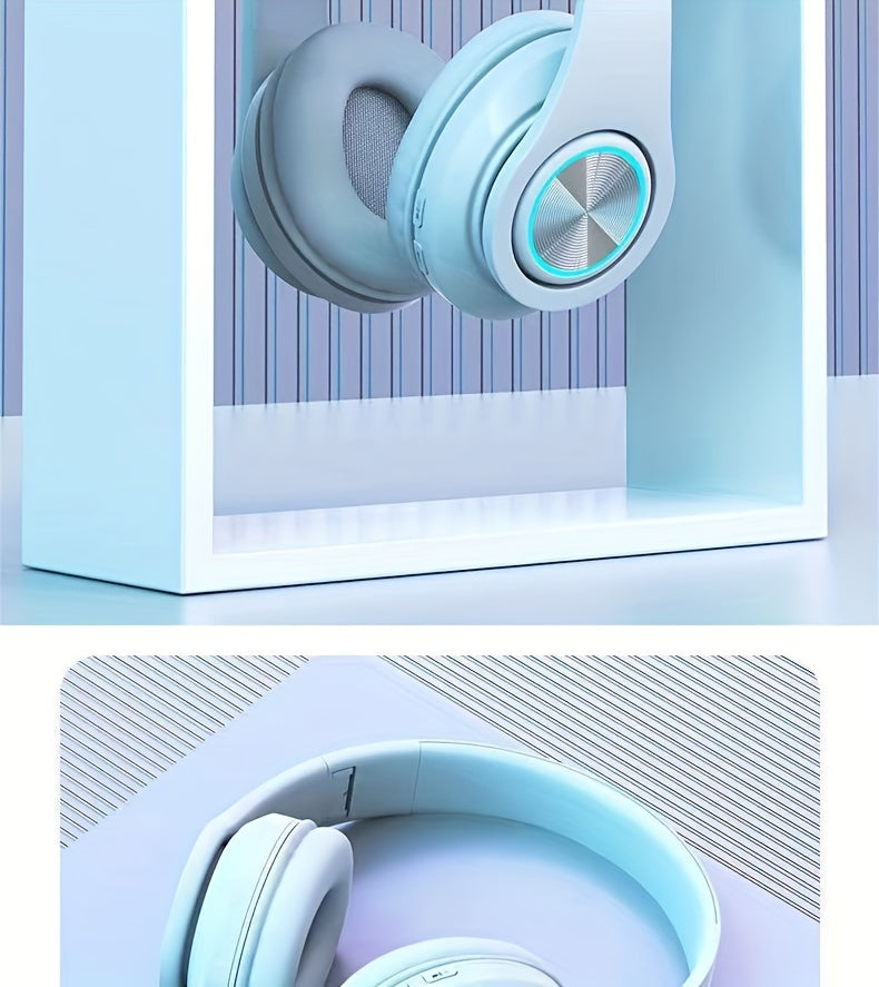 39 Luminous Wireless Headphones with Plug-in, Wired and Wireless Multifunctional Use