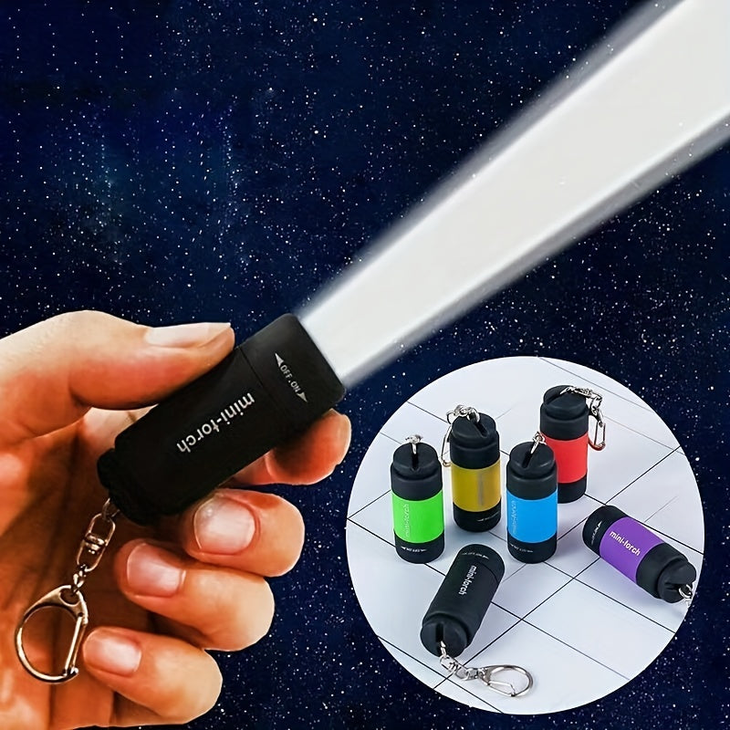 USB Rechargeable Portable Flashlight Keychain Mini Flashlight Camping Super Bright Light Outdoor Products