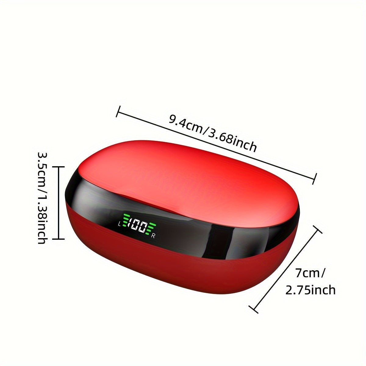 LIFEBEE True Wireless Earbuds with Mic, TWS In-Ear Headphones with ENC Noise Cancelling, Touch Control Volume, Wireless Sports Earhook, LED Display Charging Case, Semi-Open-Back, Compatible with Cellphones, 300mAh Rechargeabl