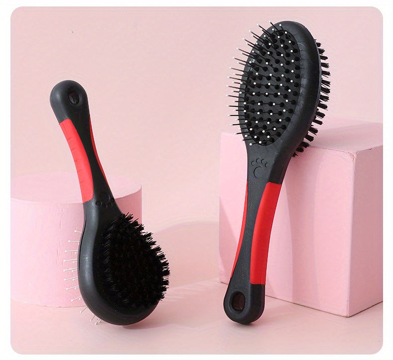 Dog Brush Cat Pet Grooming Comb 2 In 1 Double Sided Pin Cleans For Pets Shedding And Dirt Grooming Tool