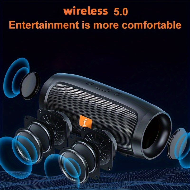 [Wireless Speaker] F524 Wireless Speaker Dual Channel Subwoofer Loud Surround Home Convenient Car Black