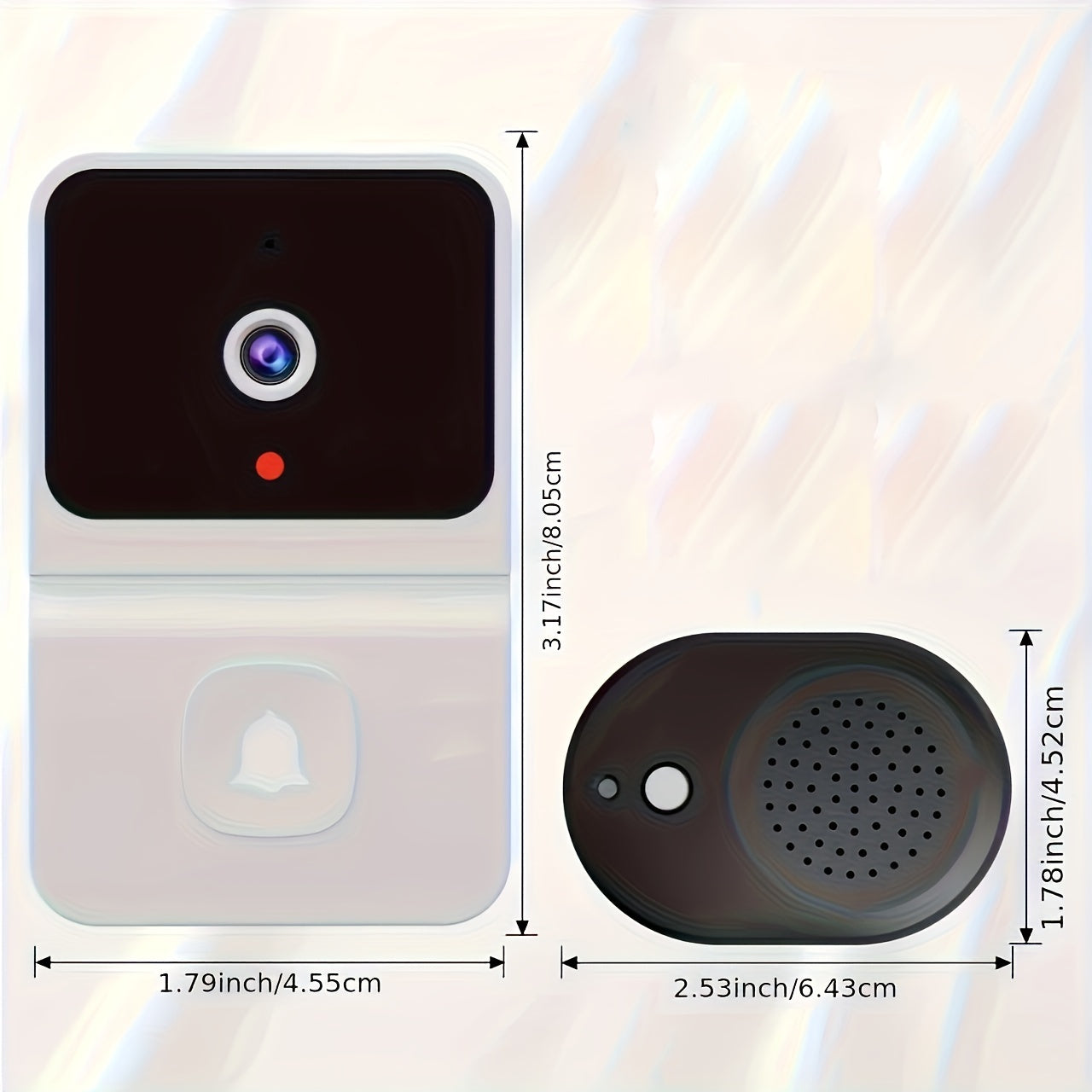 [Smart WiFi Doorbell] 1pc Smart WiFi Doorbell Camera with 2-Way Audio, Night Vision, USB Rechargeable | Wireless Security Camera, App Control, 2.4G WiFi, Compact Design for Home Security & Front Door Monitoring