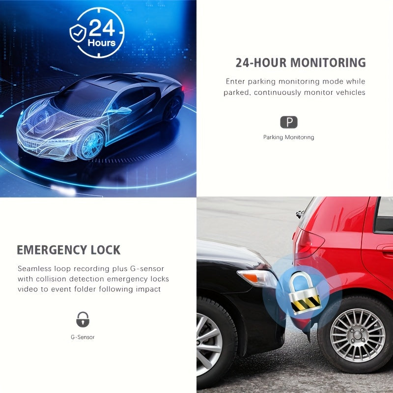 [Dash Cam] Dash Cam Front and Inside, HD 1080P Recording Car DVR Cam with 170° Wide Angle, Night Vision,Small Dash Camera for Cars, 24h Parking Monitor, Loop Recording,G-Sensor, Without SD Card