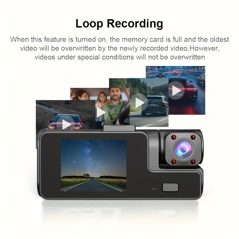 [Dash Cam] Dash Cam Front and Inside, HD 1080P Recording Car DVR Cam with 170° Wide Angle, Night Vision,Small Dash Camera for Cars, 24h Parking Monitor, Loop Recording,G-Sensor, Without SD Card