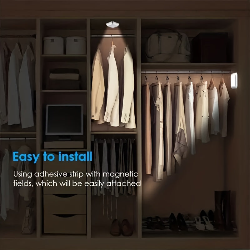 1pc 6LED Motion Sensor Night Light LED Wall Lamp Closet Cabinet Stair Wireless for Ladder Bedroom Corridor Staircase Indoor Decoration