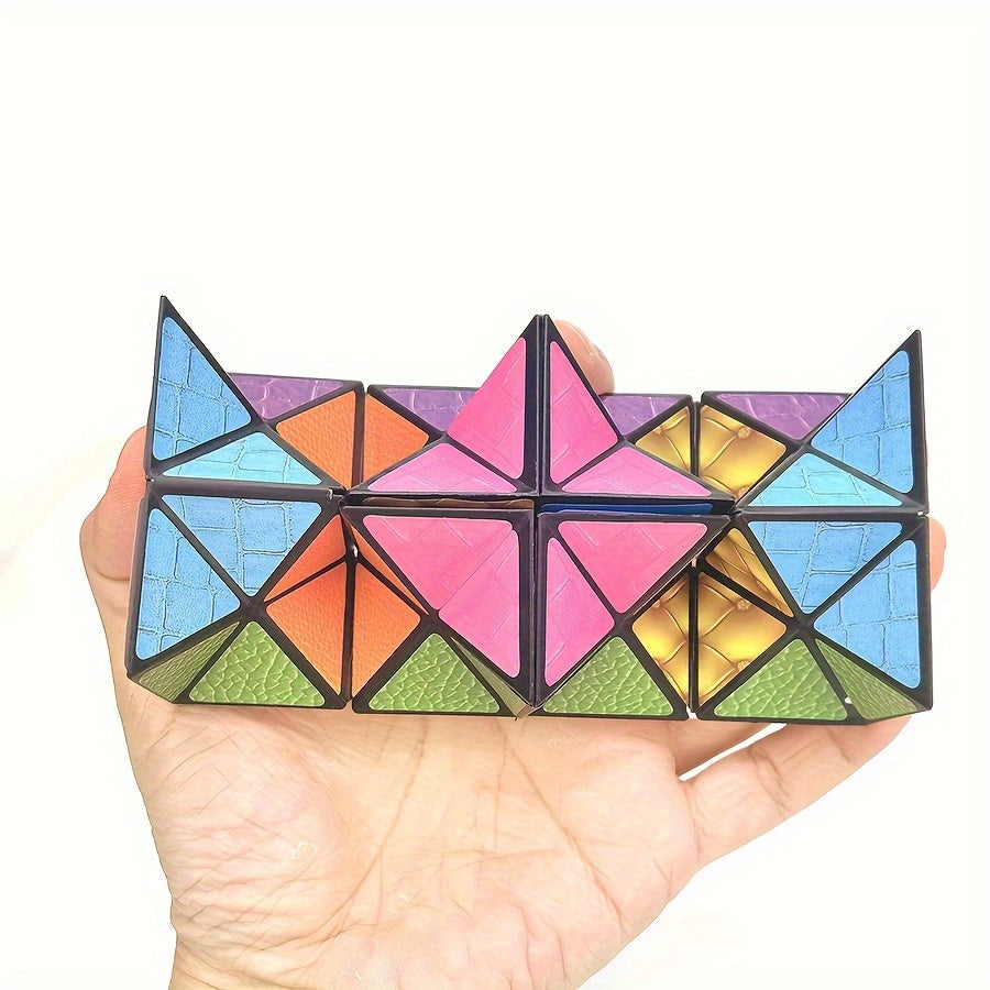 [3D Hexagon Puzzle for Youngsters] Infinity Magic Cube - 3D Hexagon Puzzle for Youngsters, Space Geometry Flip Toy, Brain Boost & Relax, Mixed Colors, ABS Material