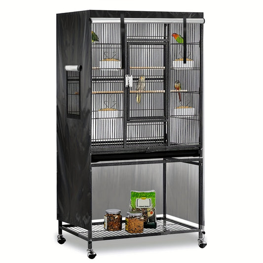 Fit "Good Night" Blackout Bird Cage Cover - Lightweight, Breathable Polyester with Privacy Protection for Small Pets, Ideal for Parrots & Small Animals, Bird Cage Accessories