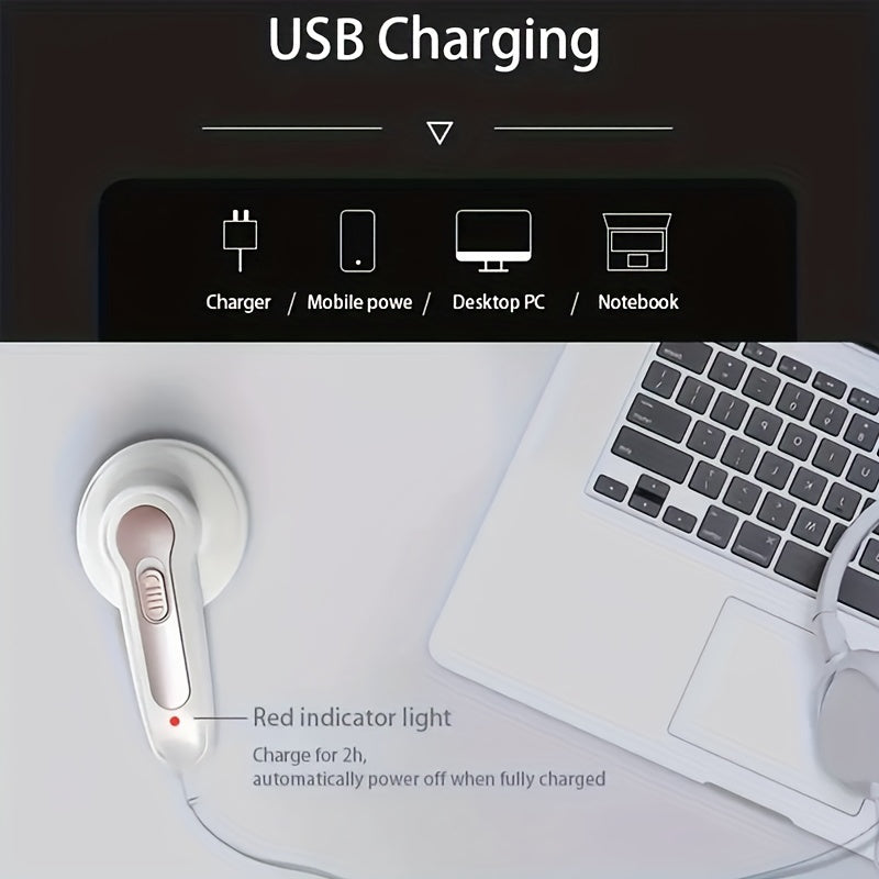 USB Rechargeable Lint Eraser with Cleaning Brush – Effective Fabric Shaver for Sweaters, Blankets, Carpets, and Upholstery, Portable and Efficient Lint Removal Tool, Lint Remover