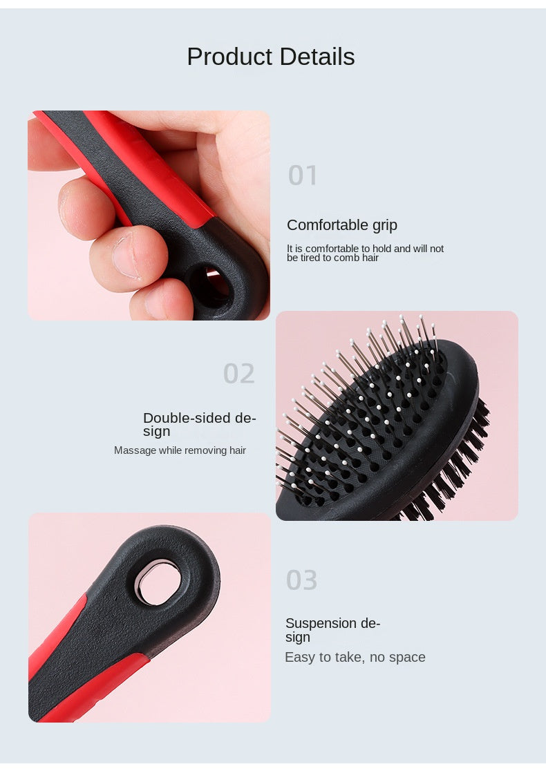 Dog Brush Cat Pet Grooming Comb 2 In 1 Double Sided Pin Cleans For Pets Shedding And Dirt Grooming Tool