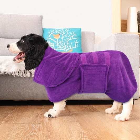 Ultra-Soft Microfiber Dog Bathrobe Towel - Dogs Grooming Essential for Drying and Comfort - Super Absorbent, Quick-Drying, Cozy Robe Vest for Pets