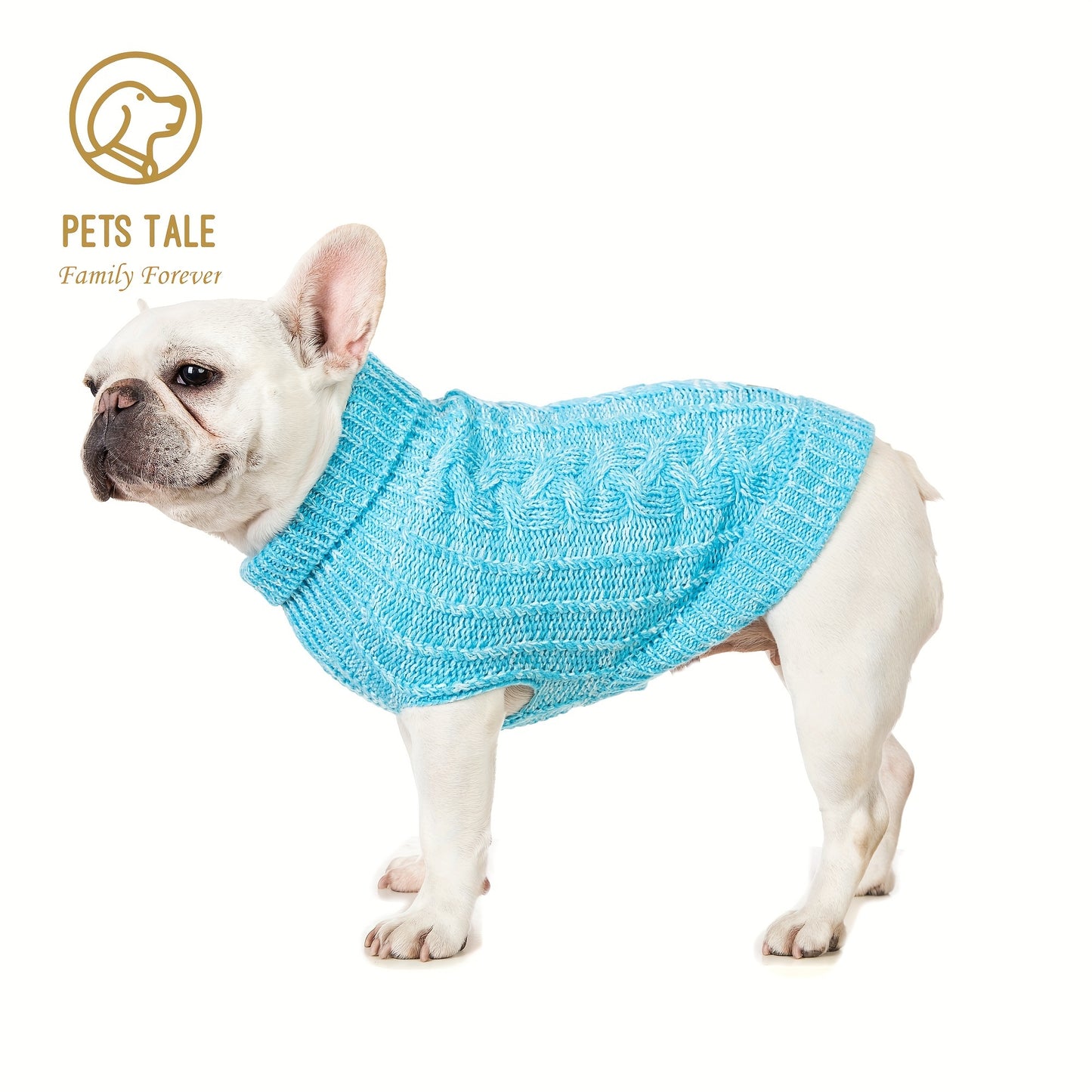 1pc PETS TALE Acrylic Knit Dog Sweater, Pullover Style with Cable Chain Detail, Machine Washable, for Mini, Toy, Small, Medium, Large Breeds, Dog Sweater for Small Dogs
