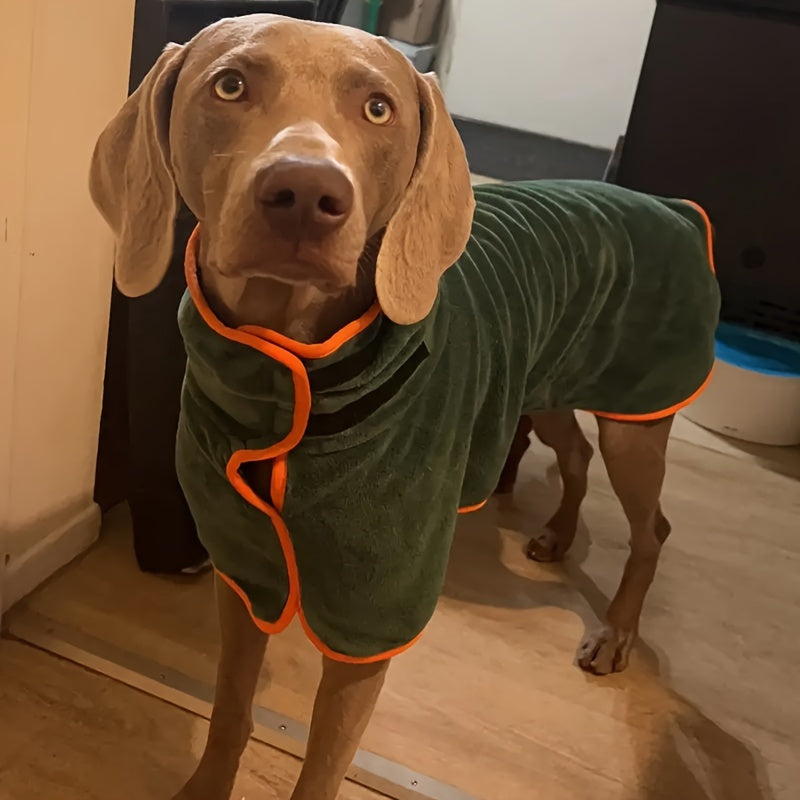 Ultra-Soft Microfiber Dog Bathrobe Towel - Dogs Grooming Essential for Drying and Comfort - Super Absorbent, Quick-Drying, Cozy Robe Vest for Pets