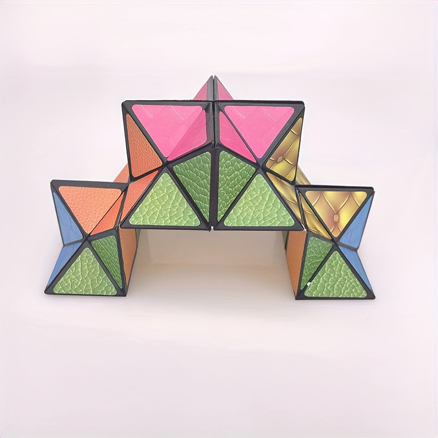 [3D Hexagon Puzzle for Youngsters] Infinity Magic Cube - 3D Hexagon Puzzle for Youngsters, Space Geometry Flip Toy, Brain Boost & Relax, Mixed Colors, ABS Material