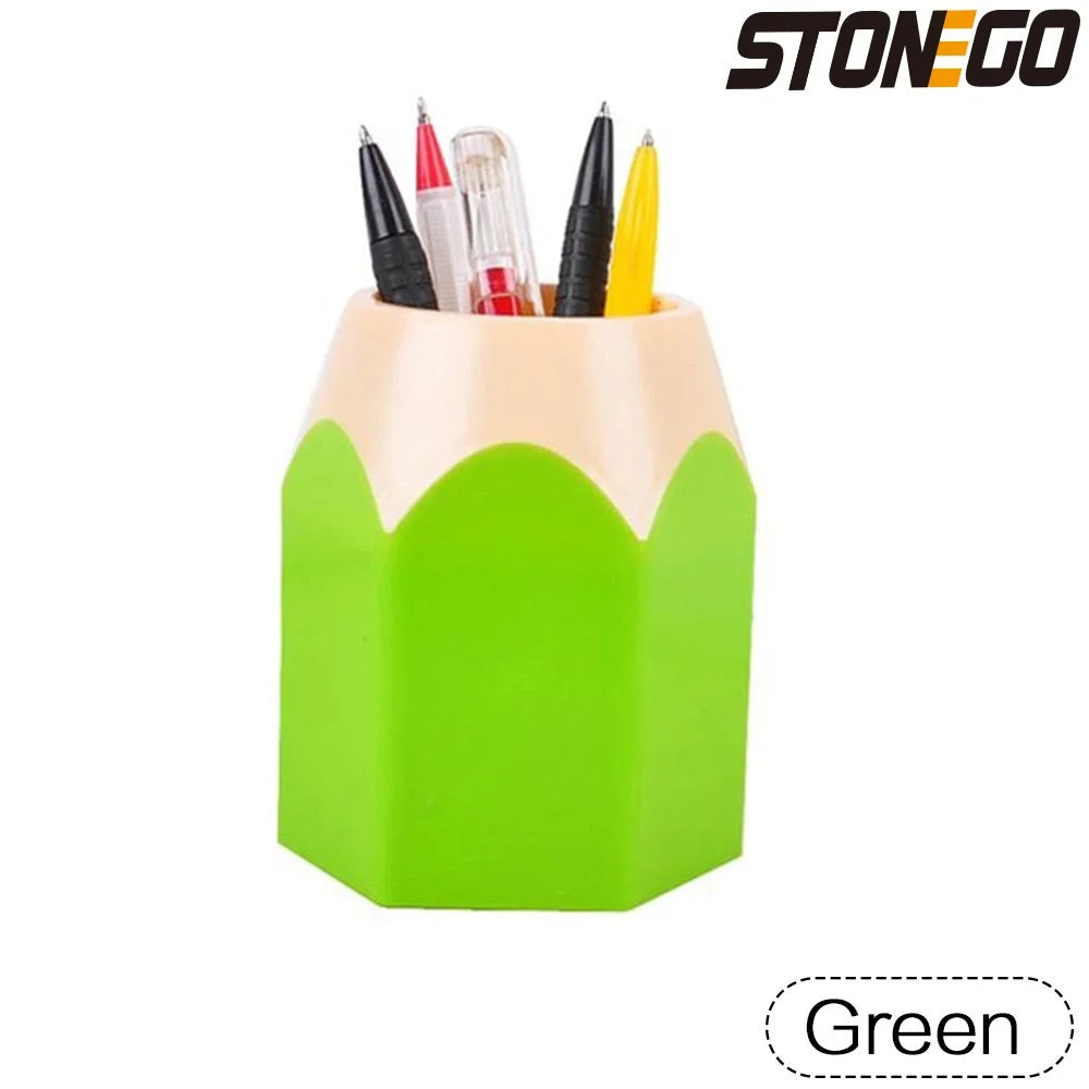 STONEGO Multi-Use Pen & Brush Holder – Cute Vase-Style Pencil Pot for Desk, Vanity & Stationery Storage (Accessories Not Included)