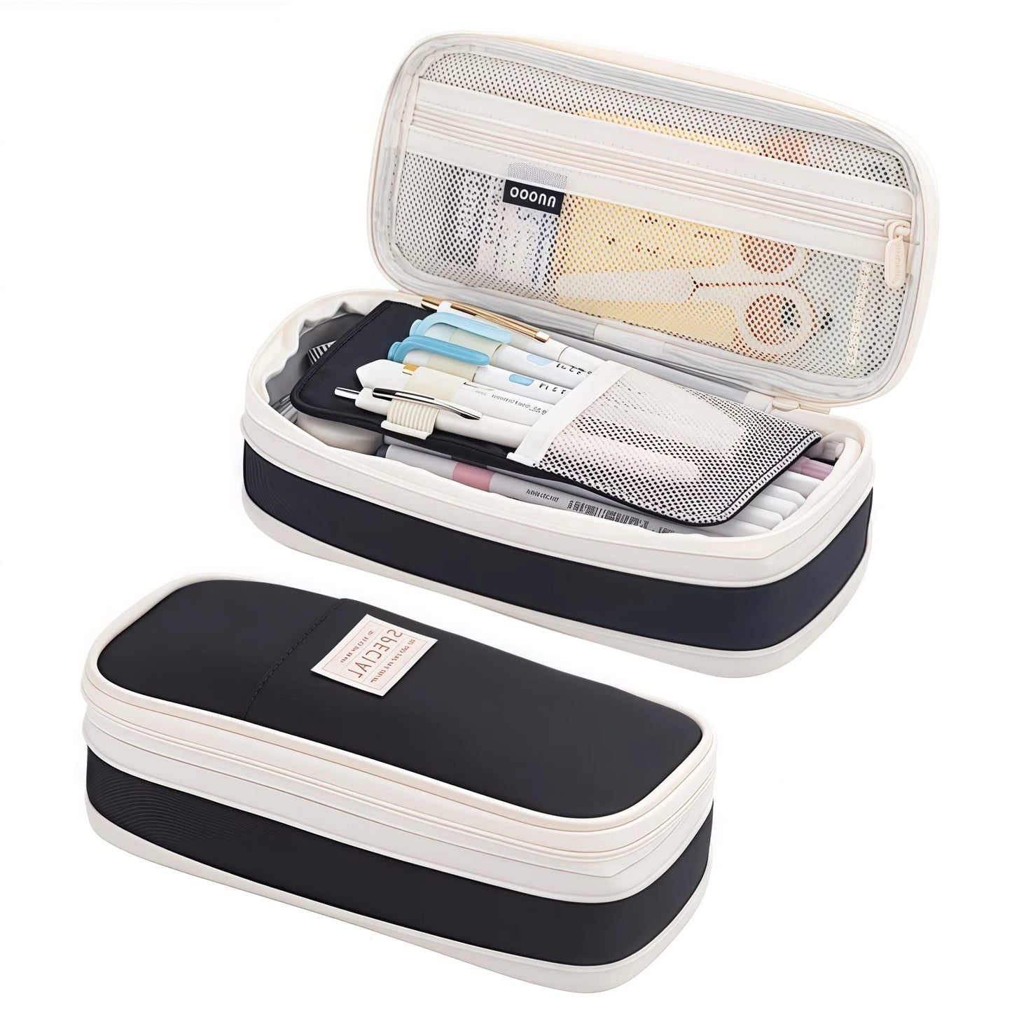 Extra Large Waterproof Pencil Case – Simple Fabric Organizer for Students, Office Supplies & Desktop Storage