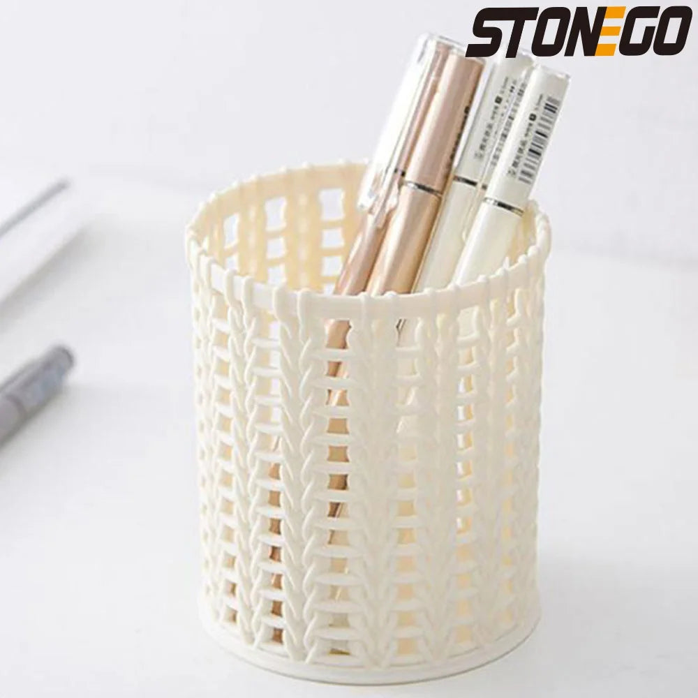 STONEGO Multi-Use Pen & Brush Holder – Cute Vase-Style Pencil Pot for Desk, Vanity & Stationery Storage (Accessories Not Included)