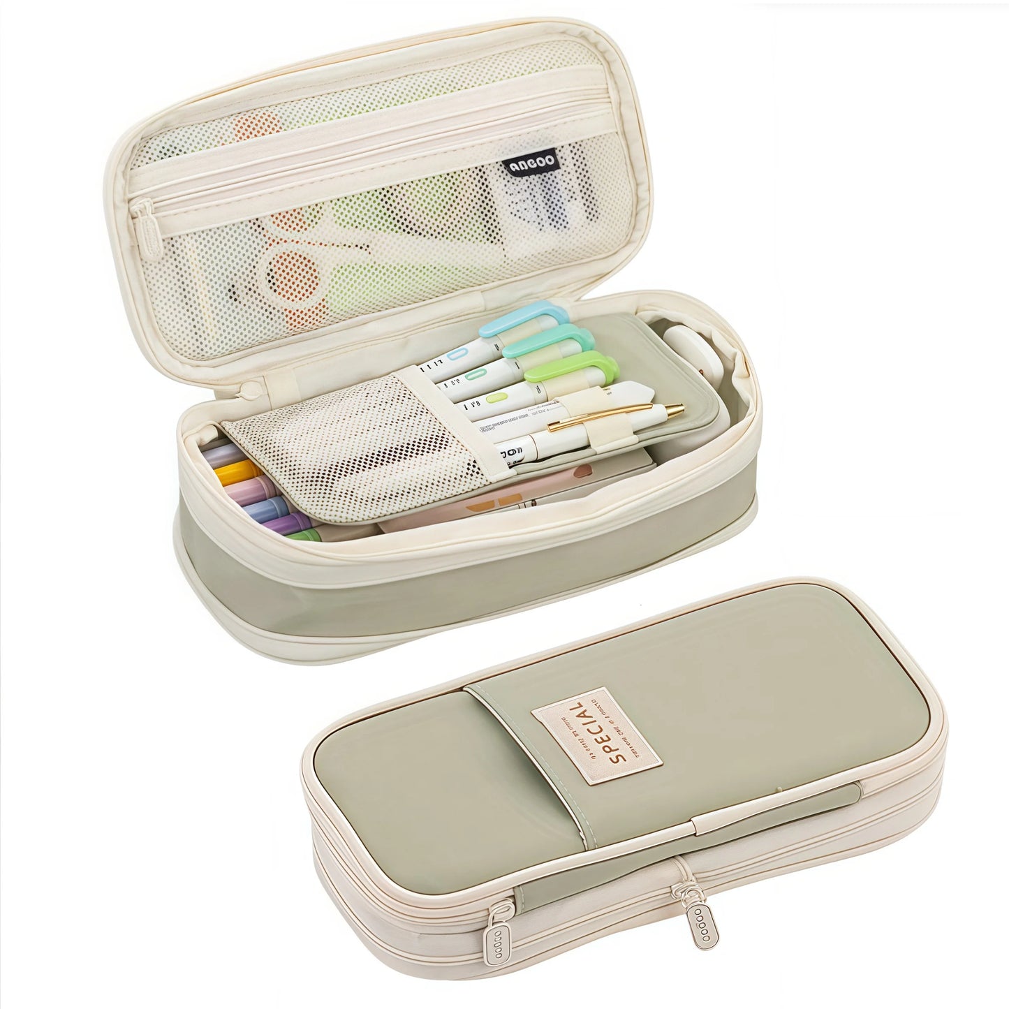 Extra Large Waterproof Pencil Case – Simple Fabric Organizer for Students, Office Supplies & Desktop Storage