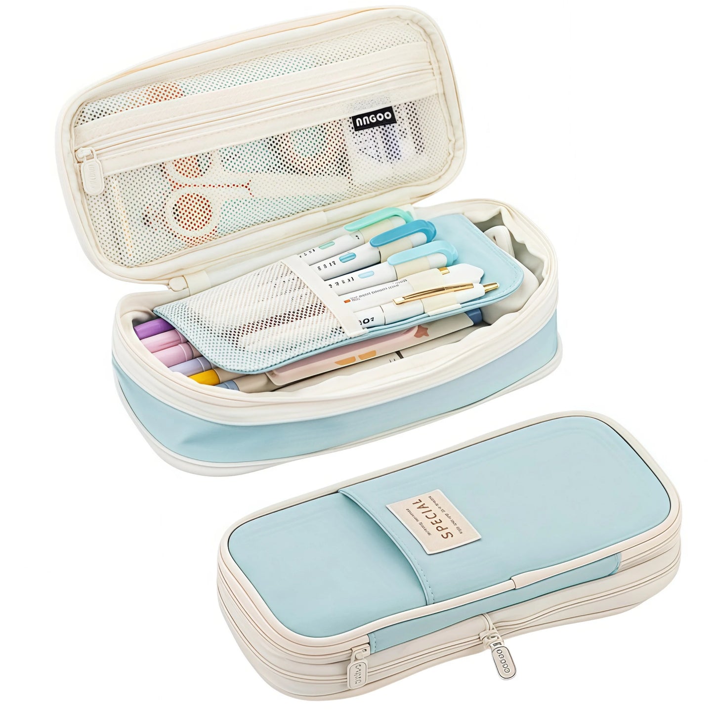 Extra Large Waterproof Pencil Case – Simple Fabric Organizer for Students, Office Supplies & Desktop Storage