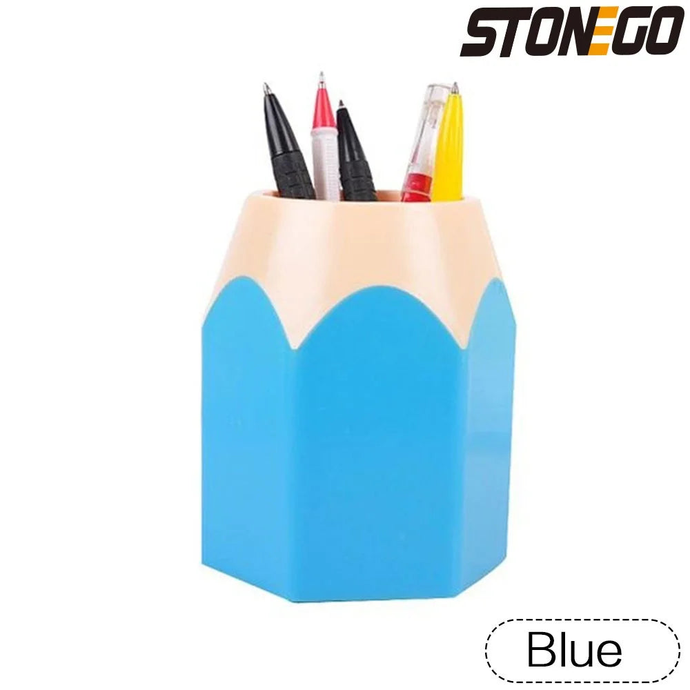 STONEGO Multi-Use Pen & Brush Holder – Cute Vase-Style Pencil Pot for Desk, Vanity & Stationery Storage (Accessories Not Included)