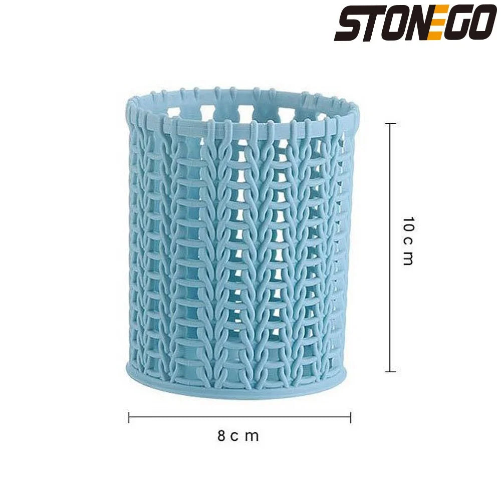 STONEGO Multi-Use Pen & Brush Holder – Cute Vase-Style Pencil Pot for Desk, Vanity & Stationery Storage (Accessories Not Included)