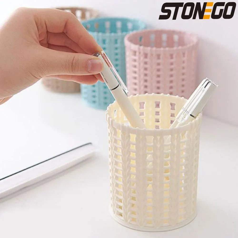 STONEGO Multi-Use Pen & Brush Holder – Cute Vase-Style Pencil Pot for Desk, Vanity & Stationery Storage (Accessories Not Included)