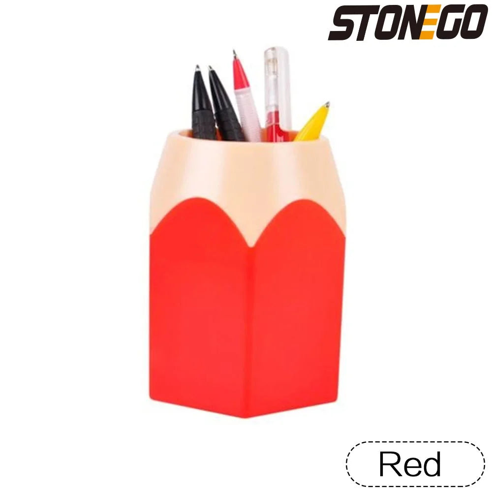 STONEGO Multi-Use Pen & Brush Holder – Cute Vase-Style Pencil Pot for Desk, Vanity & Stationery Storage (Accessories Not Included)