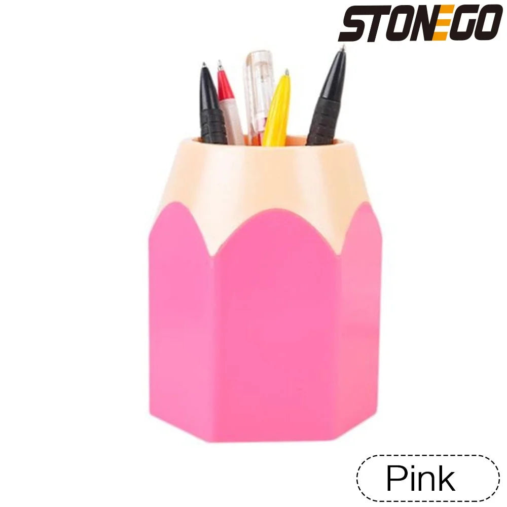 STONEGO Multi-Use Pen & Brush Holder – Cute Vase-Style Pencil Pot for Desk, Vanity & Stationery Storage (Accessories Not Included)