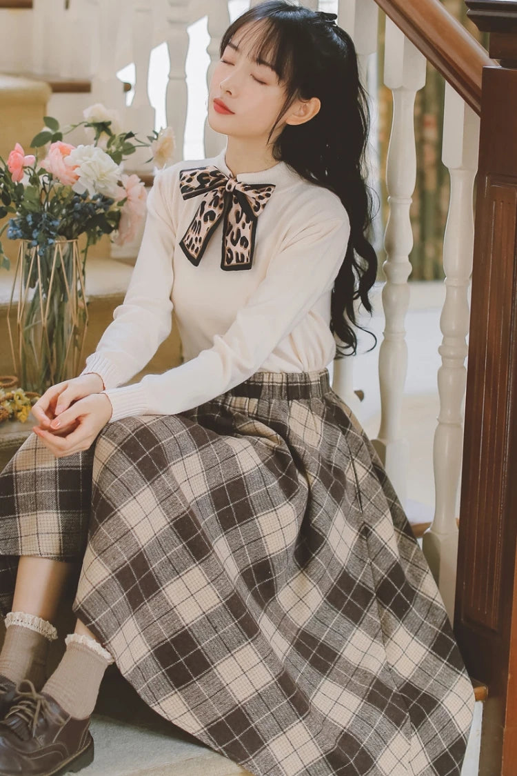 2025 Autumn Winter Elegant Women Skirts Vintage Plaid Woolen Woven High Quality High-waisted Vintage Sweet Female Skirt Woman