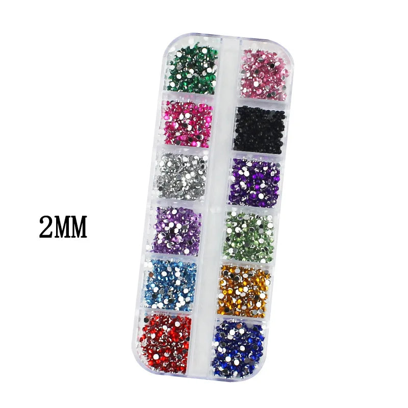 Dazzling Diamond Nail Gems – 3000PCS Flat Back Rhinestones for 3D Nail Art & Tips