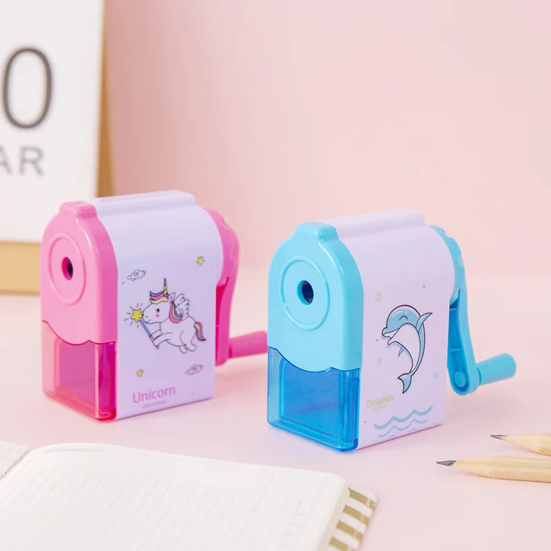 Lytwtw’s Unicorn & Dolphin Mechanical Sharpener – Cute Cartoon Pencil Sharpener for School, Office & Back-to-School Stationery