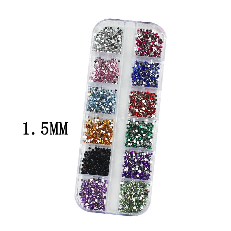 Dazzling Diamond Nail Gems – 3000PCS Flat Back Rhinestones for 3D Nail Art & Tips