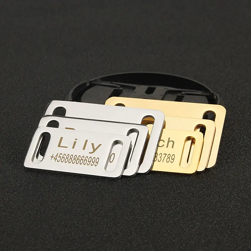 Anti-Lost Pet ID Card Accessories Customize Dog Tag Name Phone Engraved Big Dog Collar Nameplate Personalized Puppy For Cat