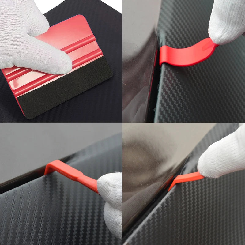 7/13pcs Car Vinyl Film Wrapping Tools Car Sticker Film Scraper Kit Auto Felt Squeegee Scraper Set Knife Decal Plaste Accessories