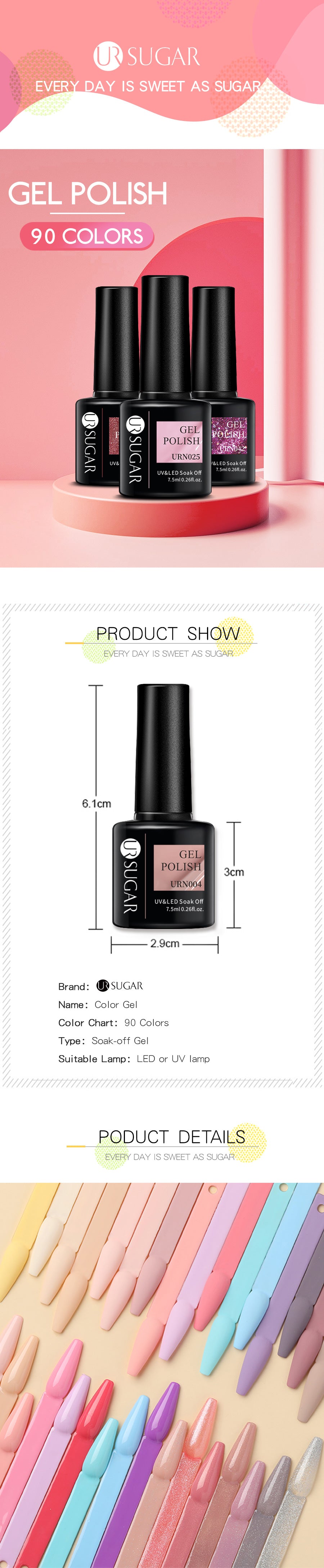 UR SUGAR Jelly Nail Extension Gel – Clear, Nude & Milky White Shades for Chic DIY Manicures