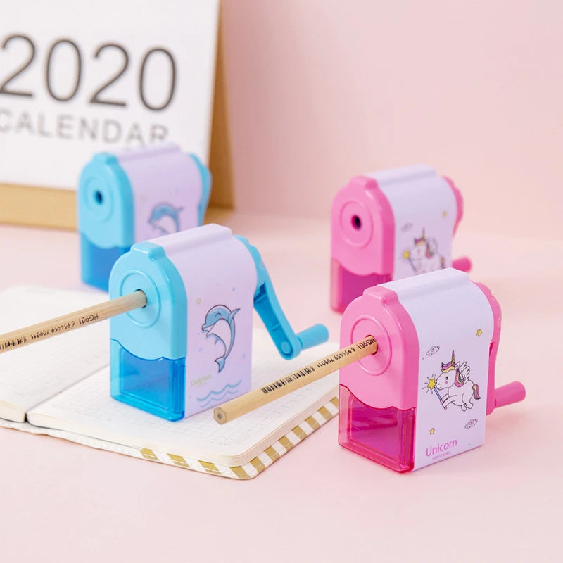 Lytwtw’s Unicorn & Dolphin Mechanical Sharpener – Cute Cartoon Pencil Sharpener for School, Office & Back-to-School Stationery